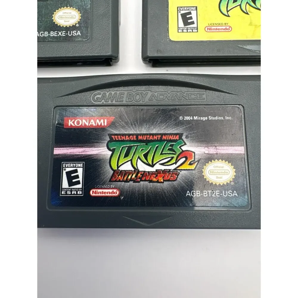 TMNT Ninja Turtles 1 & 2 Nexus Game Boy Advance Lot 3 Games Authentic Saves